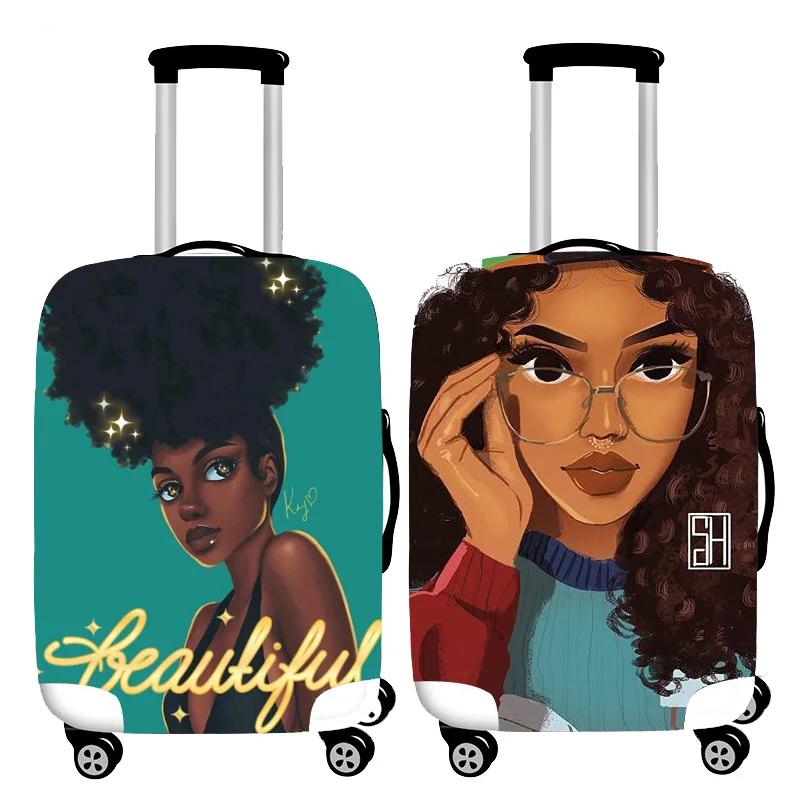 Cartoon Girl Travel Luggage Cover Suitcase Protector Fits 18-32 Inch Luggage,Womens Cute Suitcase Protection Washable Covers