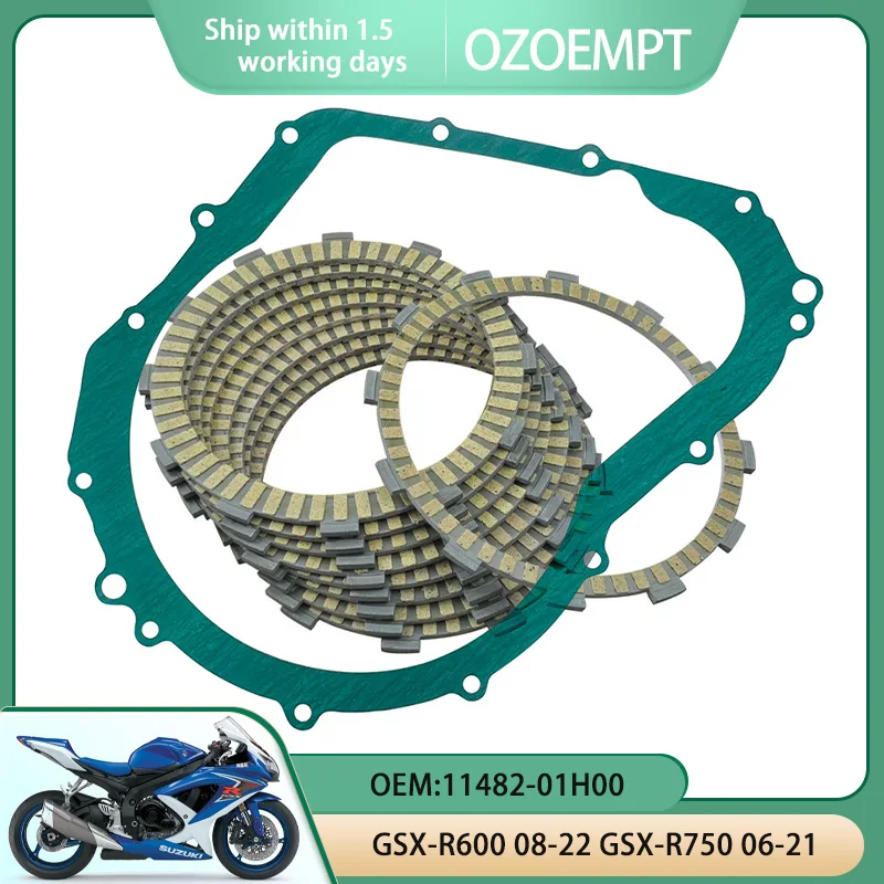 

OZOEMPT Motorcycle Clutch Disc Set and Cover Gasket Apply to GSX-R600 08-22 GSX-R750 06-21