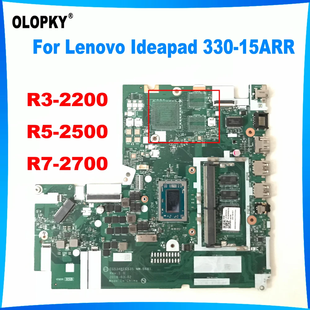 

EG534/EG535 NM-B681 для Lenovo Ideapad 330-15ARR, материнская плата для ноутбука с процессором R3-2200 R5-2500 R7-2700, 4 ГБ ОЗУ DDR4, полностью протестирована