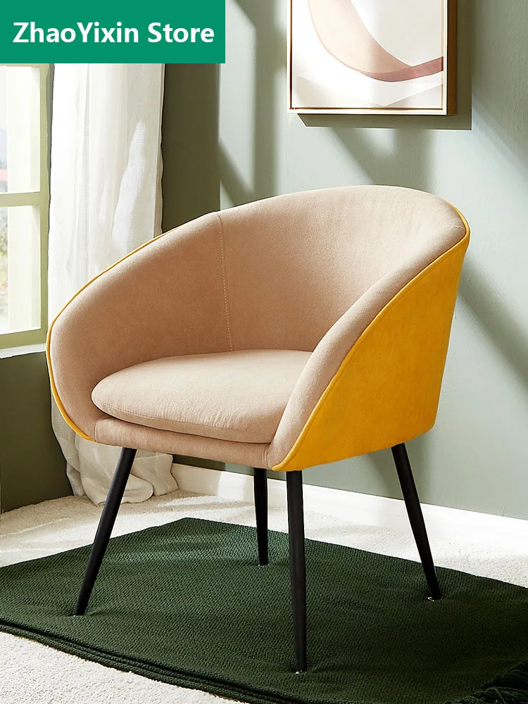 

Nordic Living Room Sofa Chairs Linen Like Fabric Modern Furniture Armchairs Relaxing Chair Home Bedroom Makeup Soft Stool Seats
