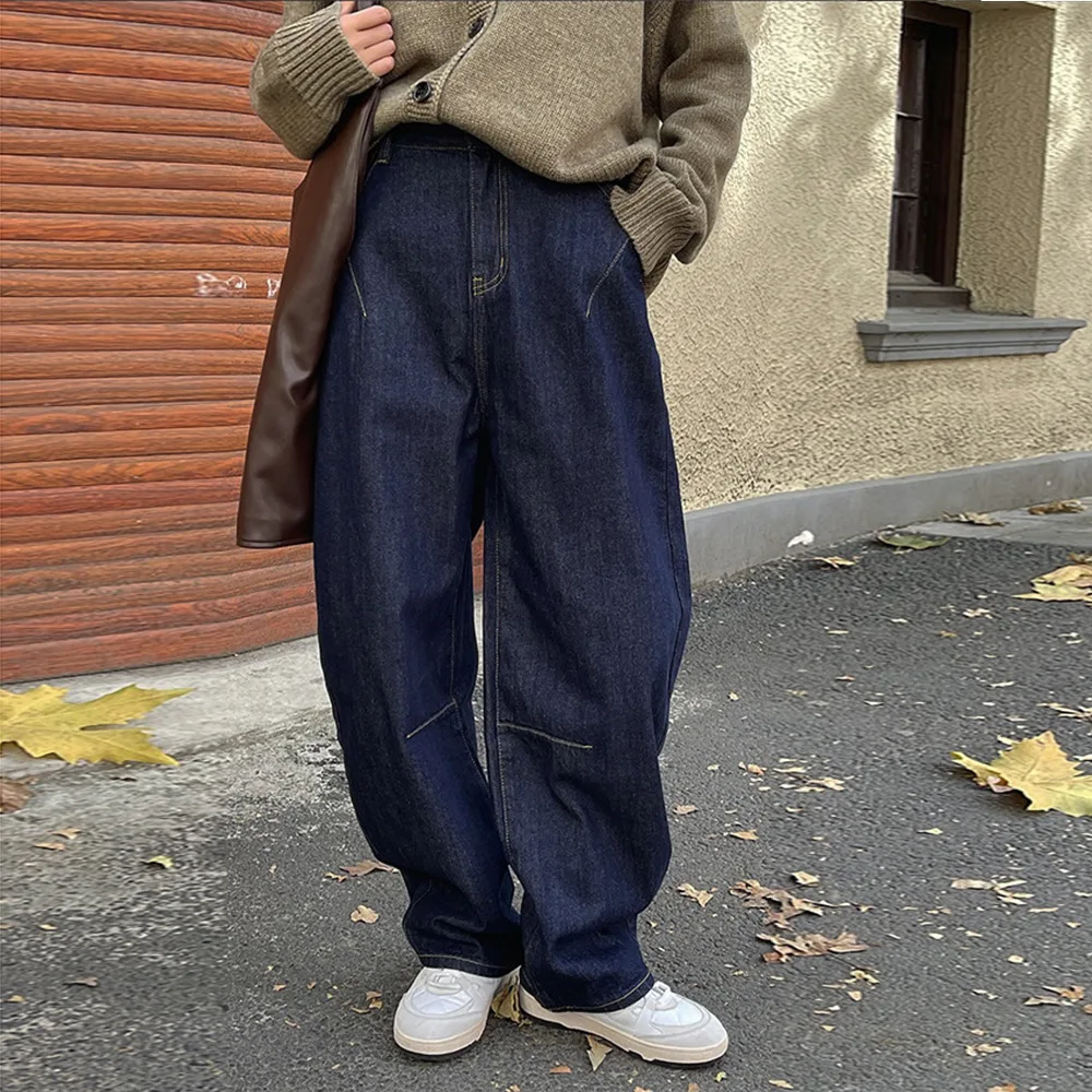 

Winter New Casual High-waisted Wide-leg Jeans Thickened Warm Casual Trousers Women 2025