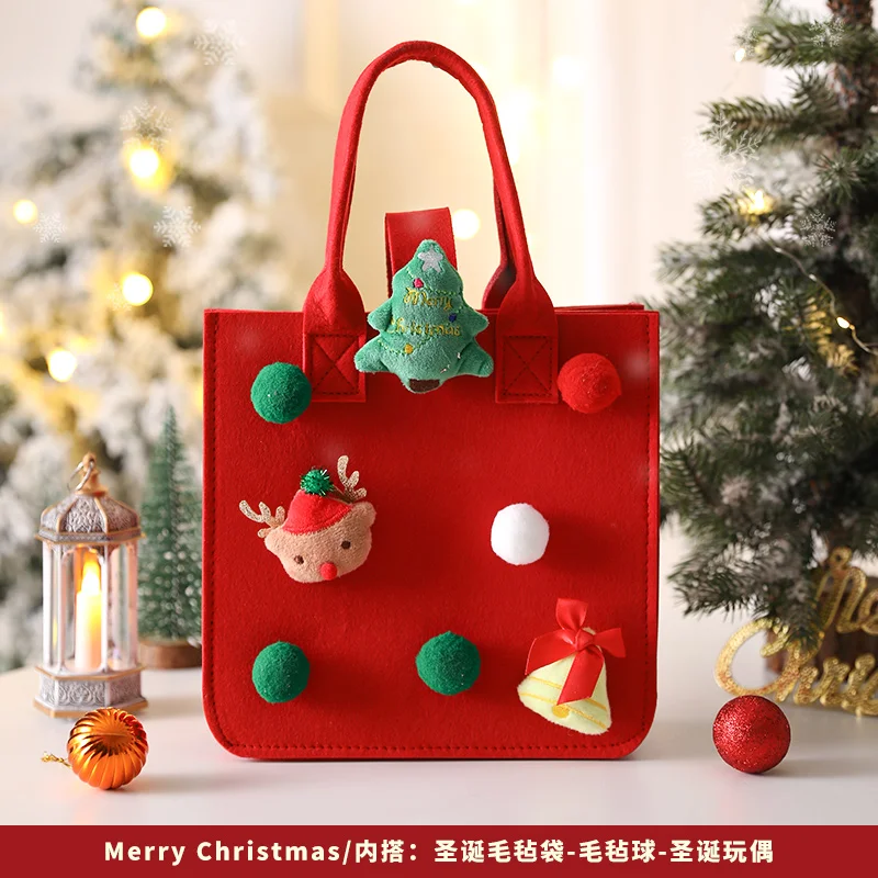 High quality decorative Christmas peace fruit gift, hand-held children's candy gift bag