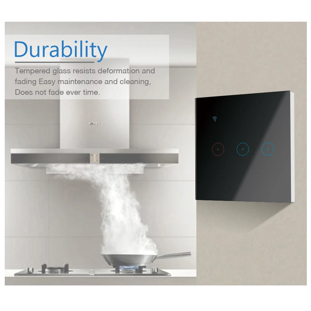 واي فاي الجدار اللمس الحساسة التبديل التحكم عن بعد 1 2 3 عصابة اللاسلكية مصباح ليد شاشة تعمل باللمس الذكية التبديل الزجاج