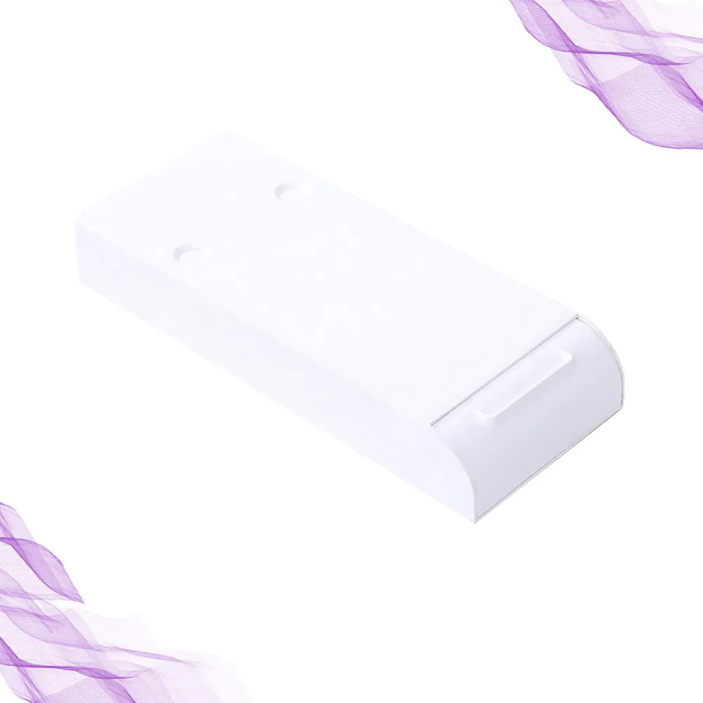 Under Desk Adhesive Storage Box White Thickened Heavy Duty Sticky Organizer Tray for Pens Scissors Cable Memo Pads Office Home