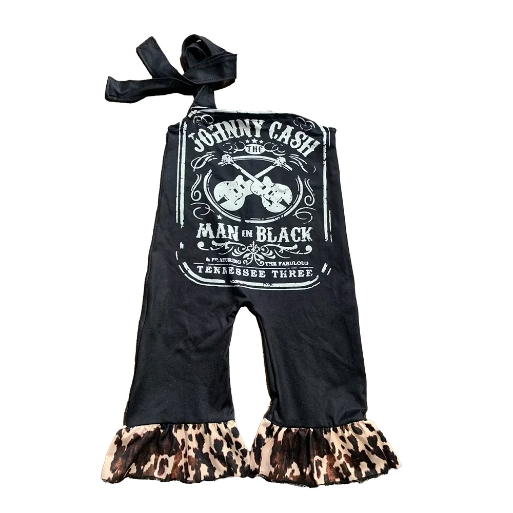 Wholesale Sling Rock Singer Baby Romper Cows Ruffles Jumpsuit Newborn Johnny Baby Clothes