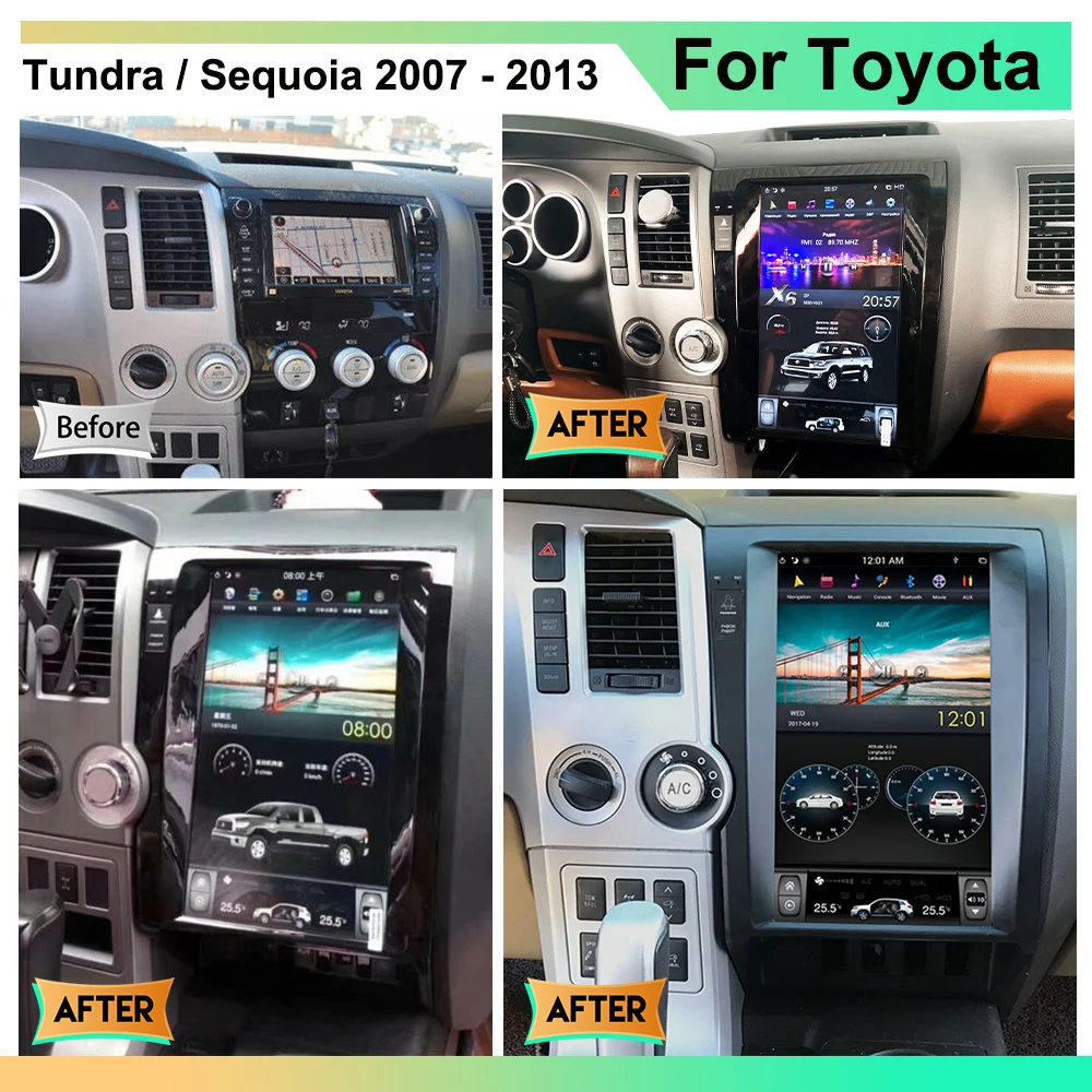 

Автомагнитола Qualcomm 665 для Toyota Tundra, Toyota Sequoia 2007-2013, Android, мультимедийный плеер, аудио, радио, стерео, GPS-навигация