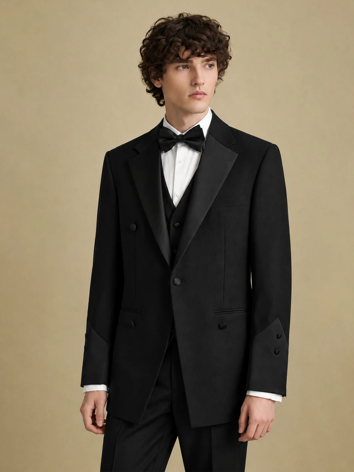 Men's Black Chinese Style Premium Oriental Wedding Tuxedo Suit for Engagement Formal Business Blazer Set Banquet