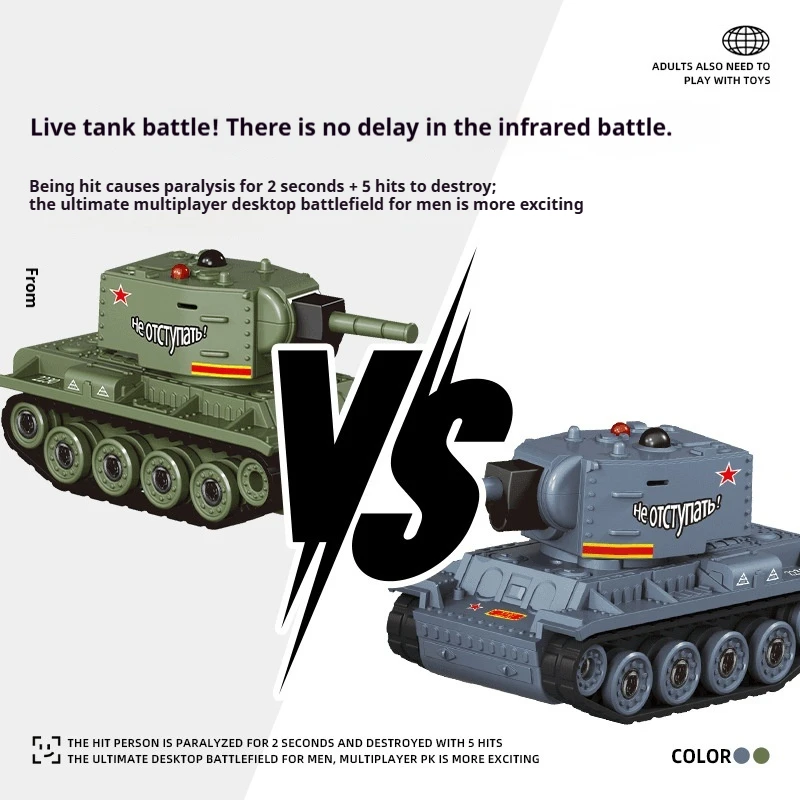 Table Play Series - Mini Battle Tank Infrared Battle Full Scale Remote Control Tiger Mini Tank Boy Toy