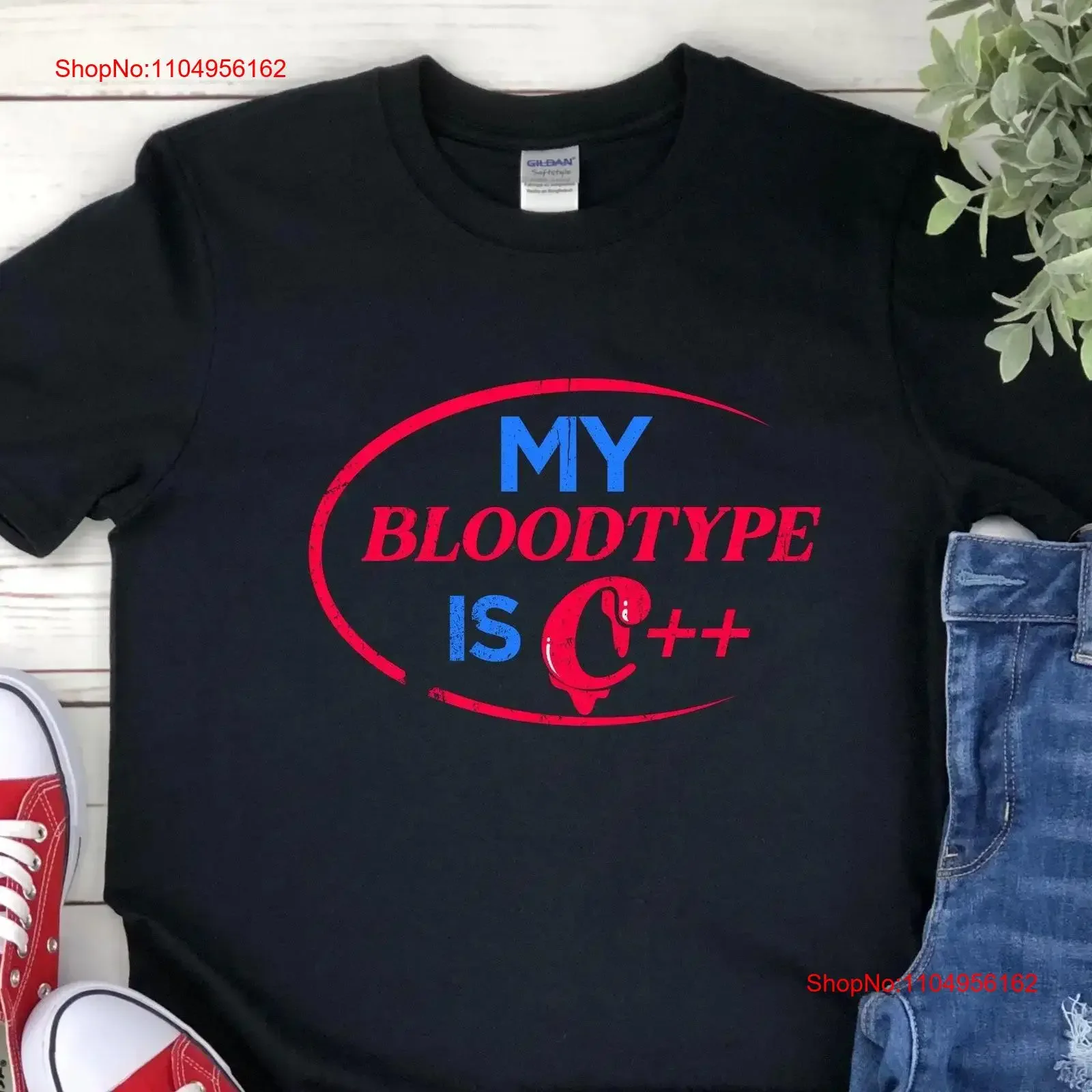 تي شيرت My Blood Type C مضحك مبرمج الكمبيوتر كامل المكدس المطور الترميز العلوم Pun Hacker مهندسي البرمجيات خمر #1