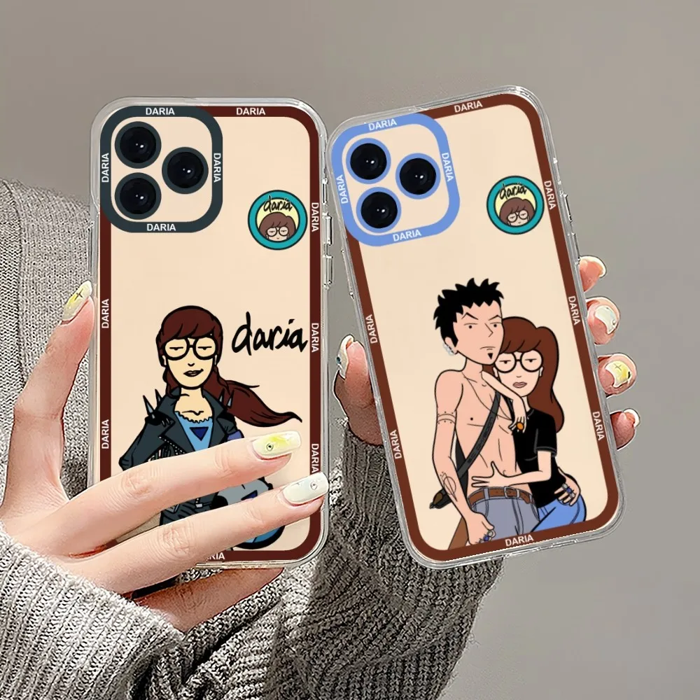 Cartoon D-Daria Cool Phone Case For iPhone 13 14 Mini 11 12 Pro Max Transparent Shell