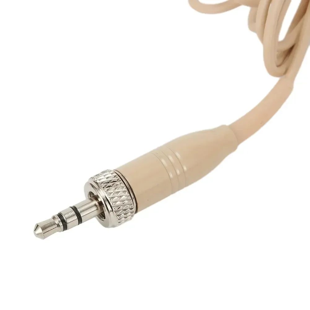 Microfono per cuffie beige con doppio gancio per l'orecchio, microfono per cuffie da 3,5 mm, 3 pin, 4 pin, spina XLR, microfono professionale per palcoscenici