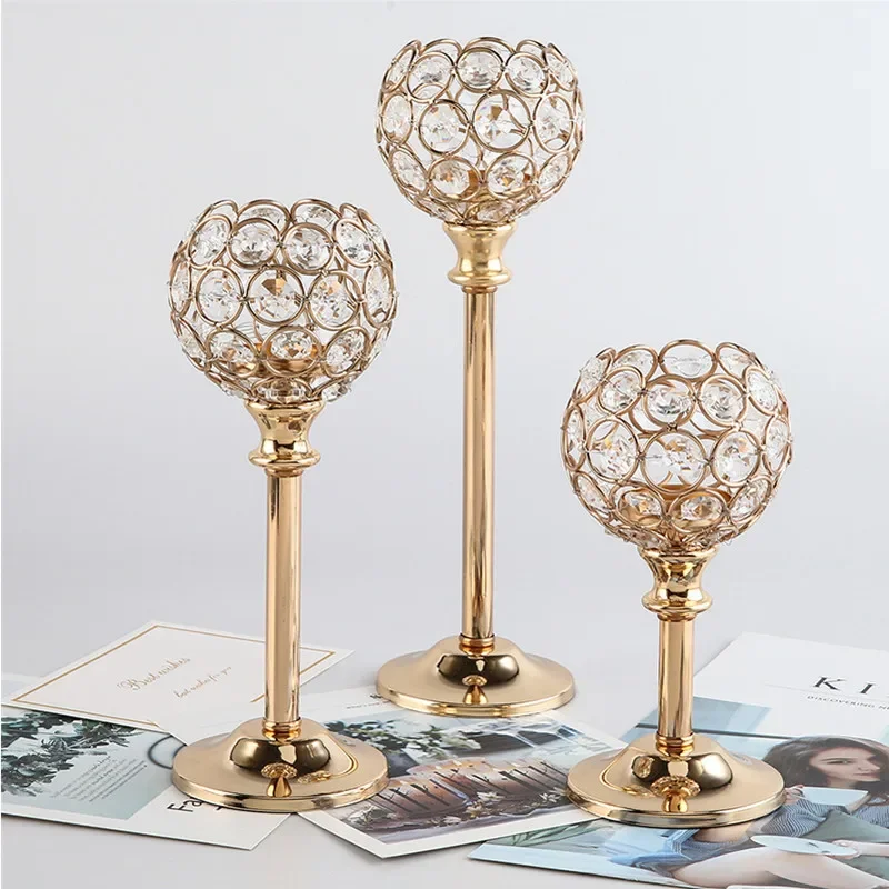 Kreative kugelförmige Kristall-Kerzenständer-Ornamente für Versammlungen, Partys, Hochzeiten, Heimpfeiern und Abendessen bei Kerzenlicht