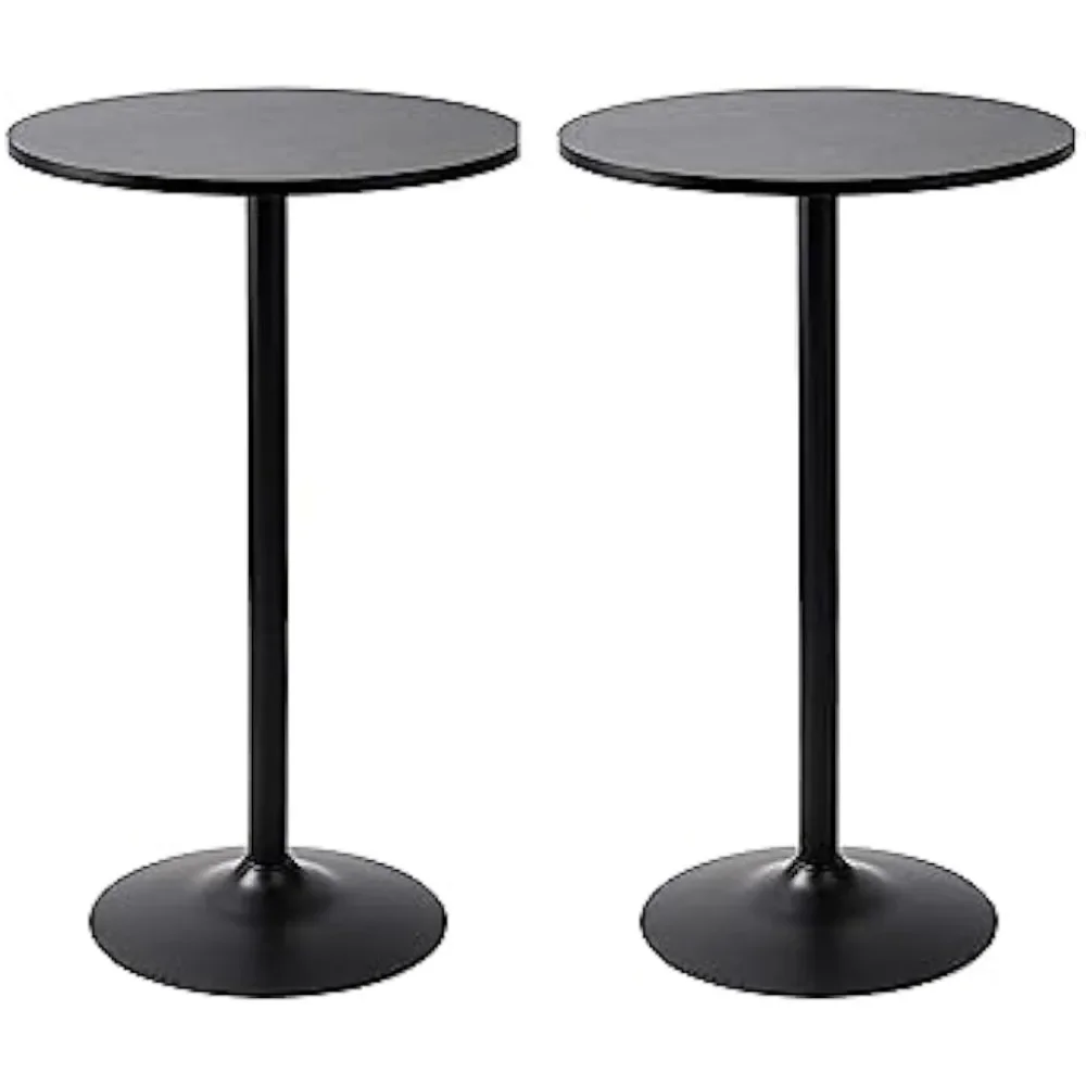 

Pearington Santina 2 Pack Round Bar and Pub Table, Black