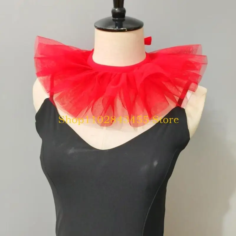 49MC Children Layered Ruffled Choker False Collar for Halloween and Theatrical Props