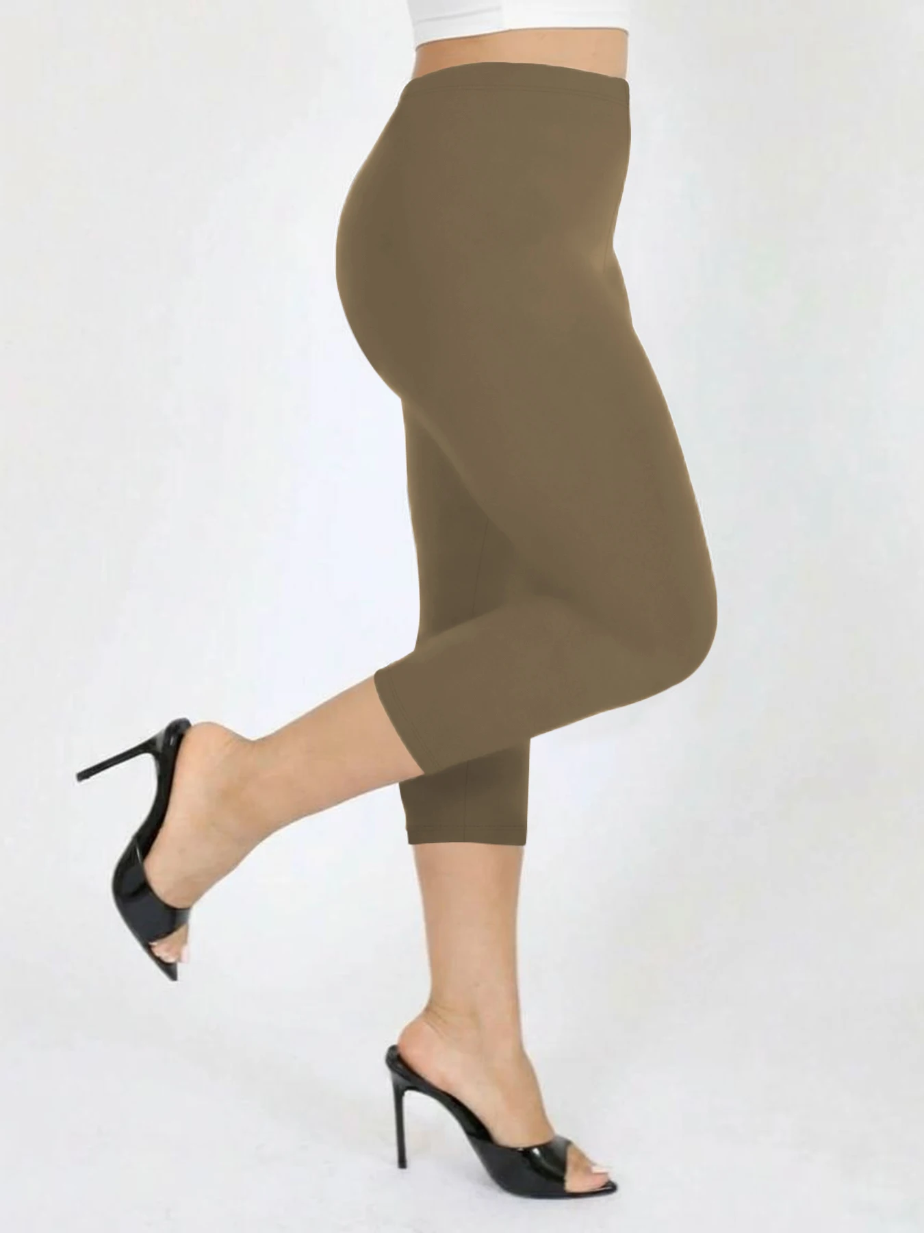 Damskie super miękkie spodnie capri, wysoce elastyczne, oddychające, nie prześwitujące spodnie do ćwiczeń, biegania, jogi, sportowe legginsy na siłownię.