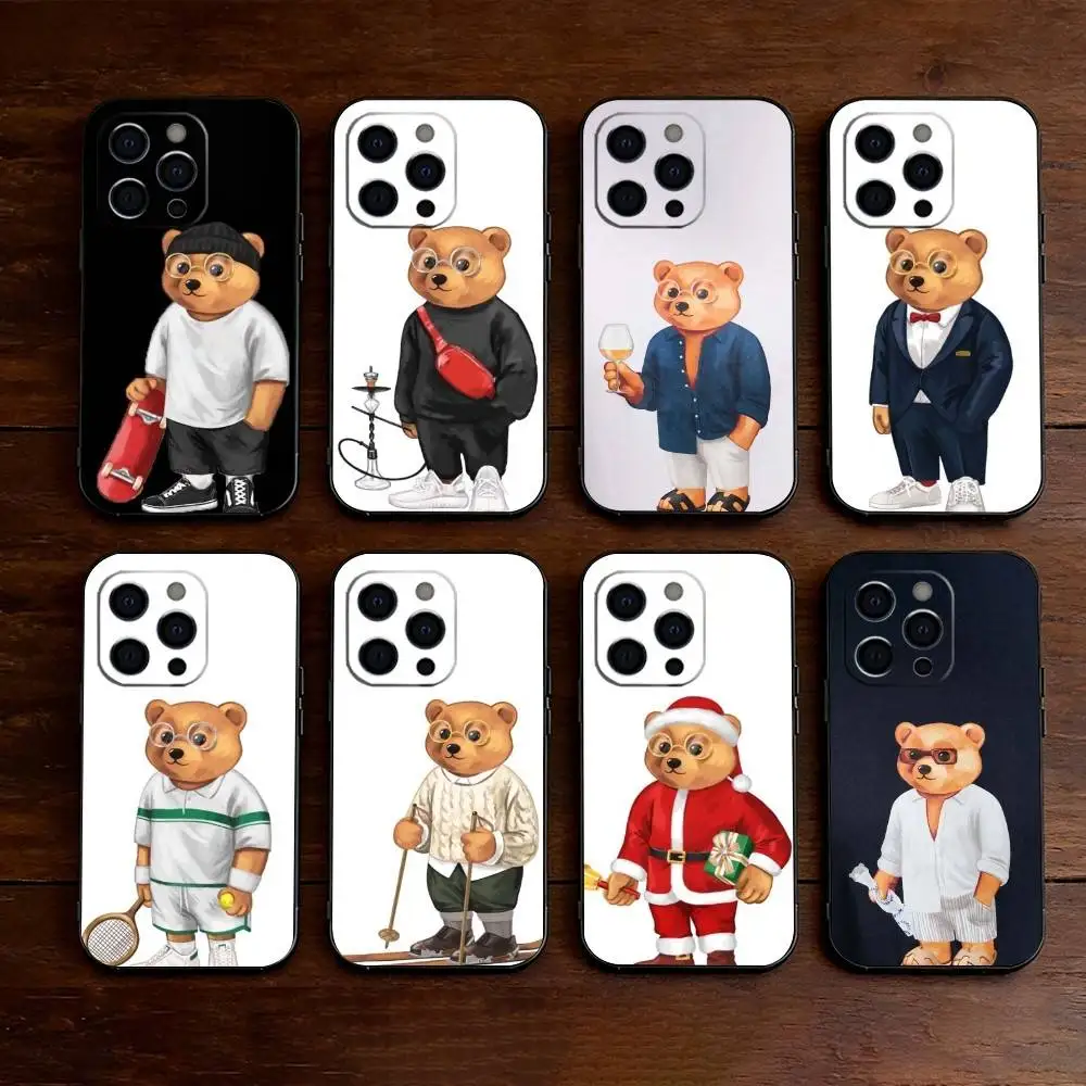 Cool Baron Filou Bear-R Phone Case For iPhone 17, 16,15,14,13,12,11 Plus,Pro Max, Others Silicone Black Cover