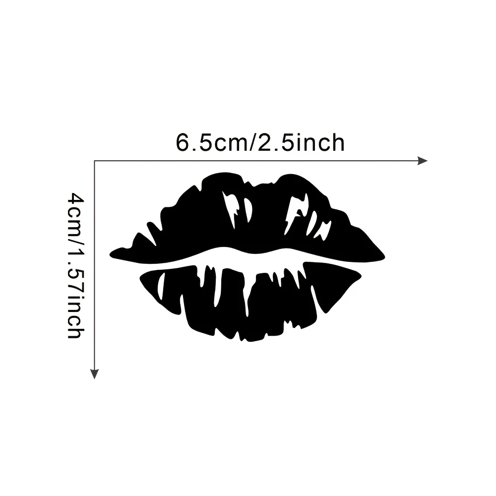 2Pcs Kiss Lips Vinyl Sticker Waterproof Cute Decal For Car Rearview Mirror Window Bumper Motorcycle Laptop Water Bottle Decor