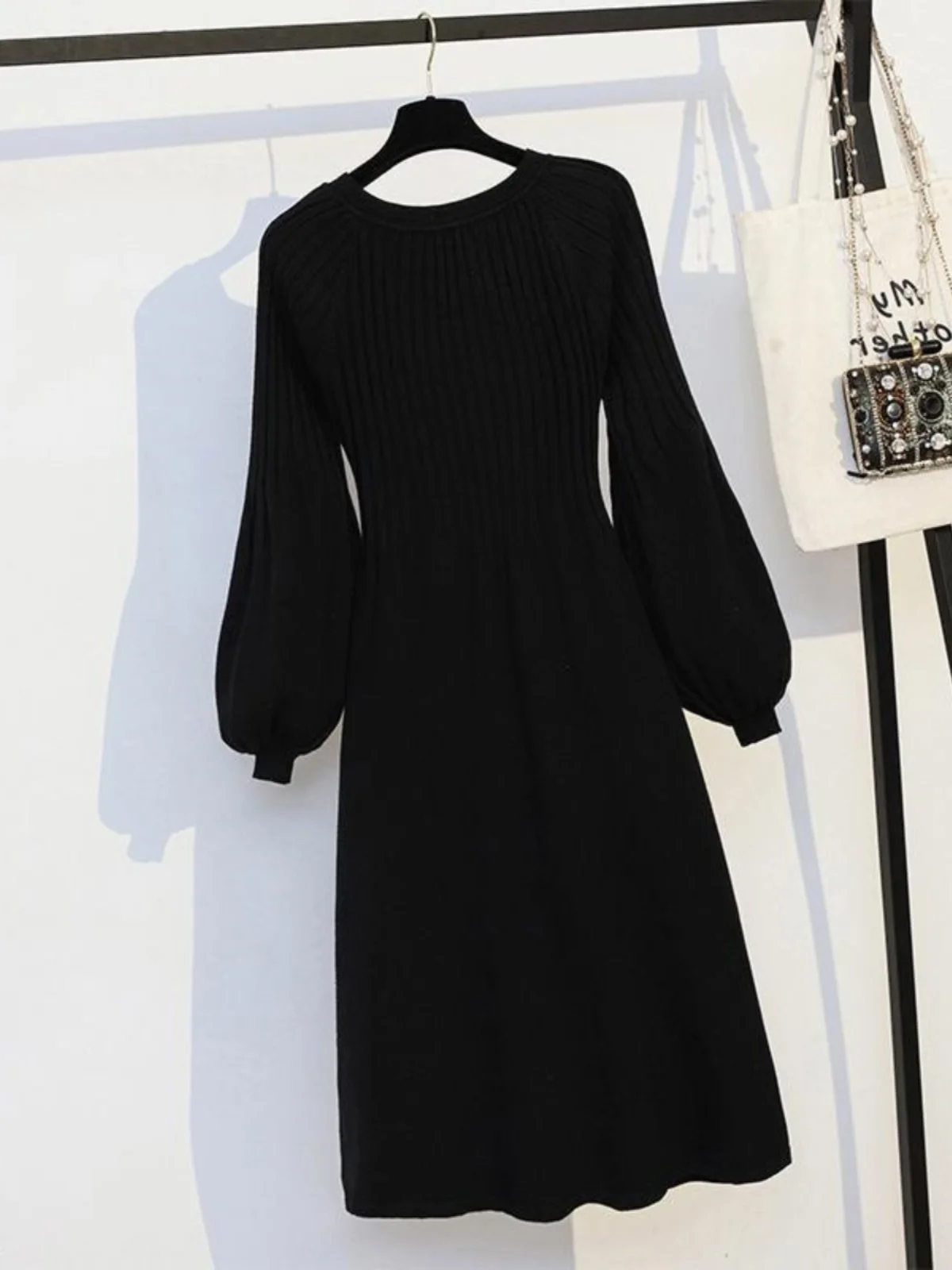 Plus size outono inverno malha dr feminino solto encaixe midi comprimento emagrecimento camada base dr a linha saia v-ne longo sve