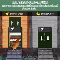 Automatic Chicken Coop Door Chicken House Door Light Sensor Farm Chicken Opener Pets Duck Cage Door