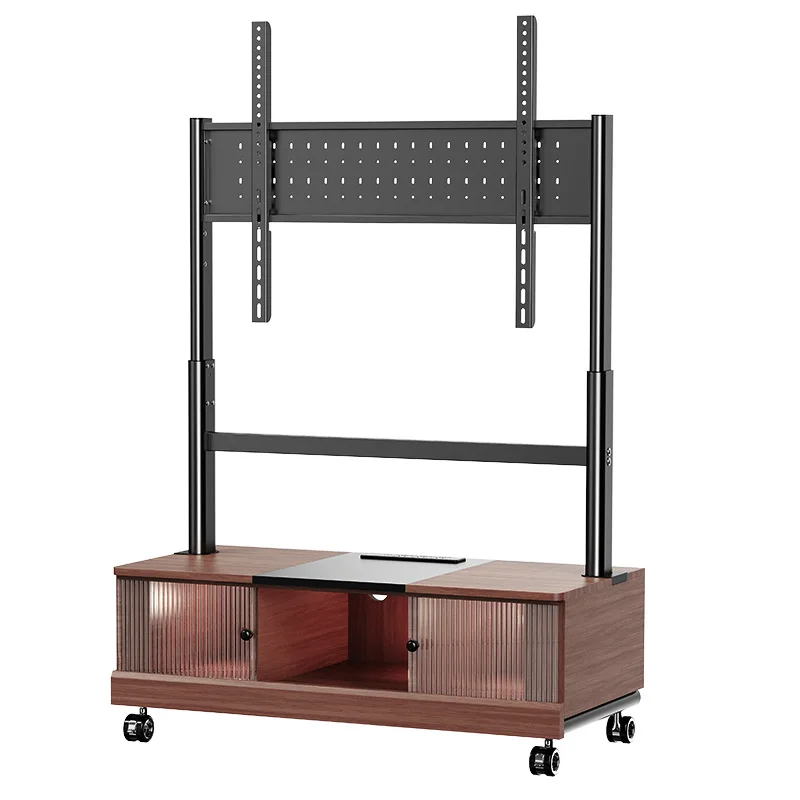 Mobile TV Cabinet TV Stand Living Room Simple Wheeled TV Cart