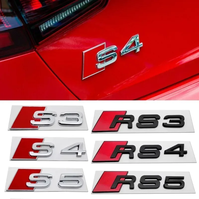 3D ABS Car Stickers and Decals for Audi RS S3 S4 S5 S6 S7 S8 A3 A4 A5 A6 A7 TT Rear Trunk Body Letters Emblem Decorative Sticker