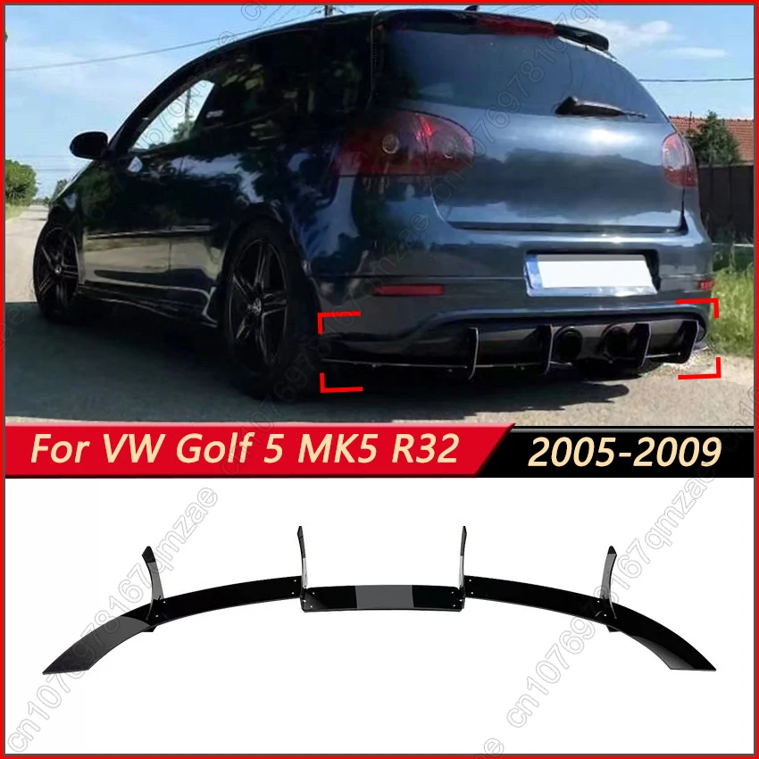 

Задний бампер автомобиля, кноты для губ, диффузор, сплиттер, спойлер, нижняя накладка для VW Volkswagen Golf 5 MK5 R32 2005-2009, аксессуары