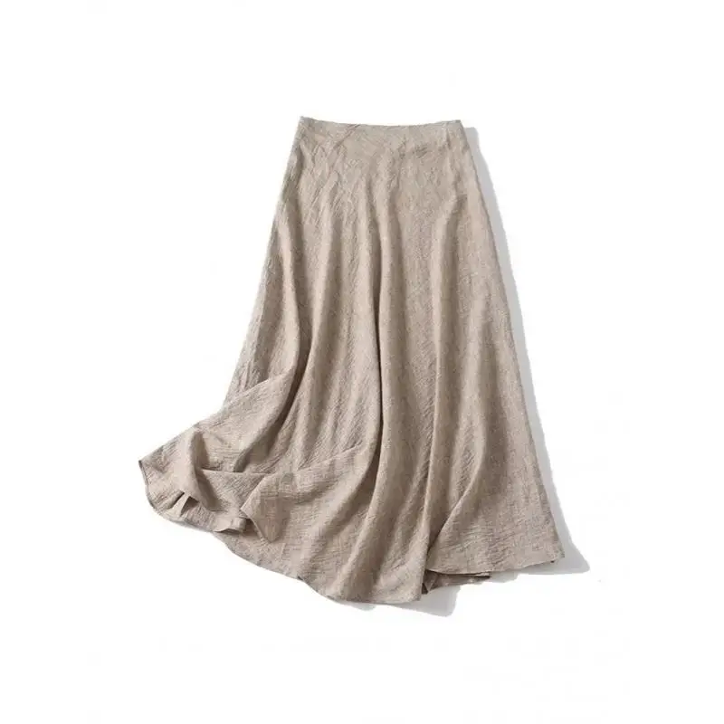 Maxdutti Southern French Lazy Women's Clothing Fashion Elegant Texture Simple Commuting Leisure A-line Skirt Long Skirt Woman