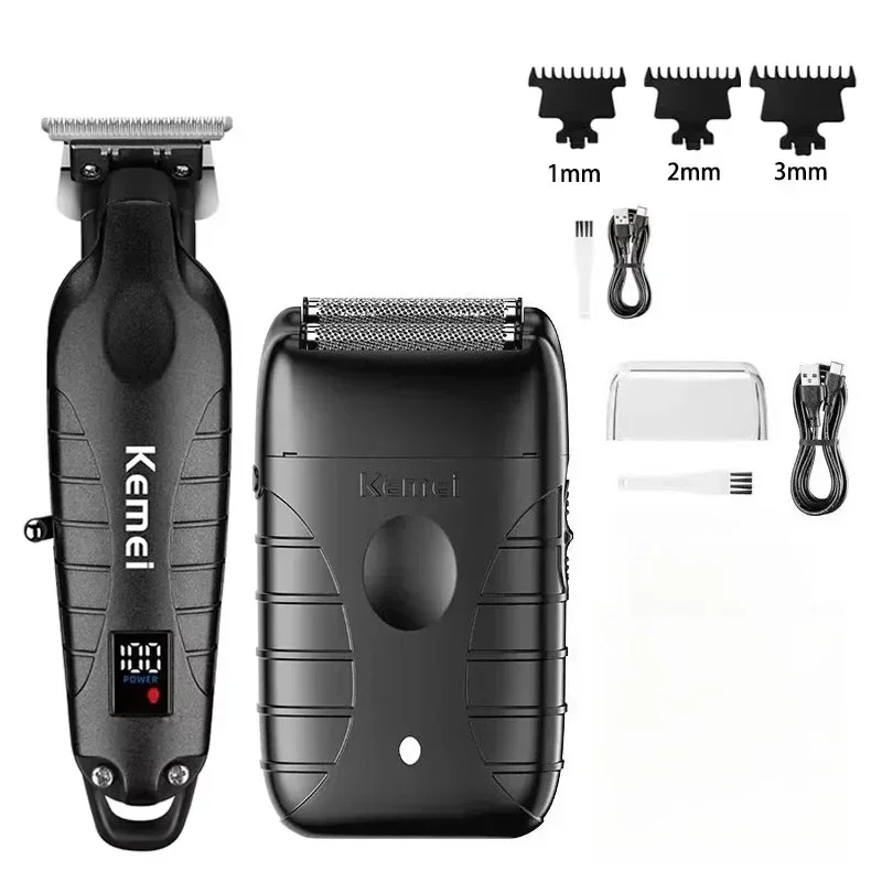 

Kemei KM-2290 KM-2293 KM-T95 Профессиональная машина для резки Электробритва Триммеры для волос с ЖК-дисплеем Мужская машинка для стрижки волос