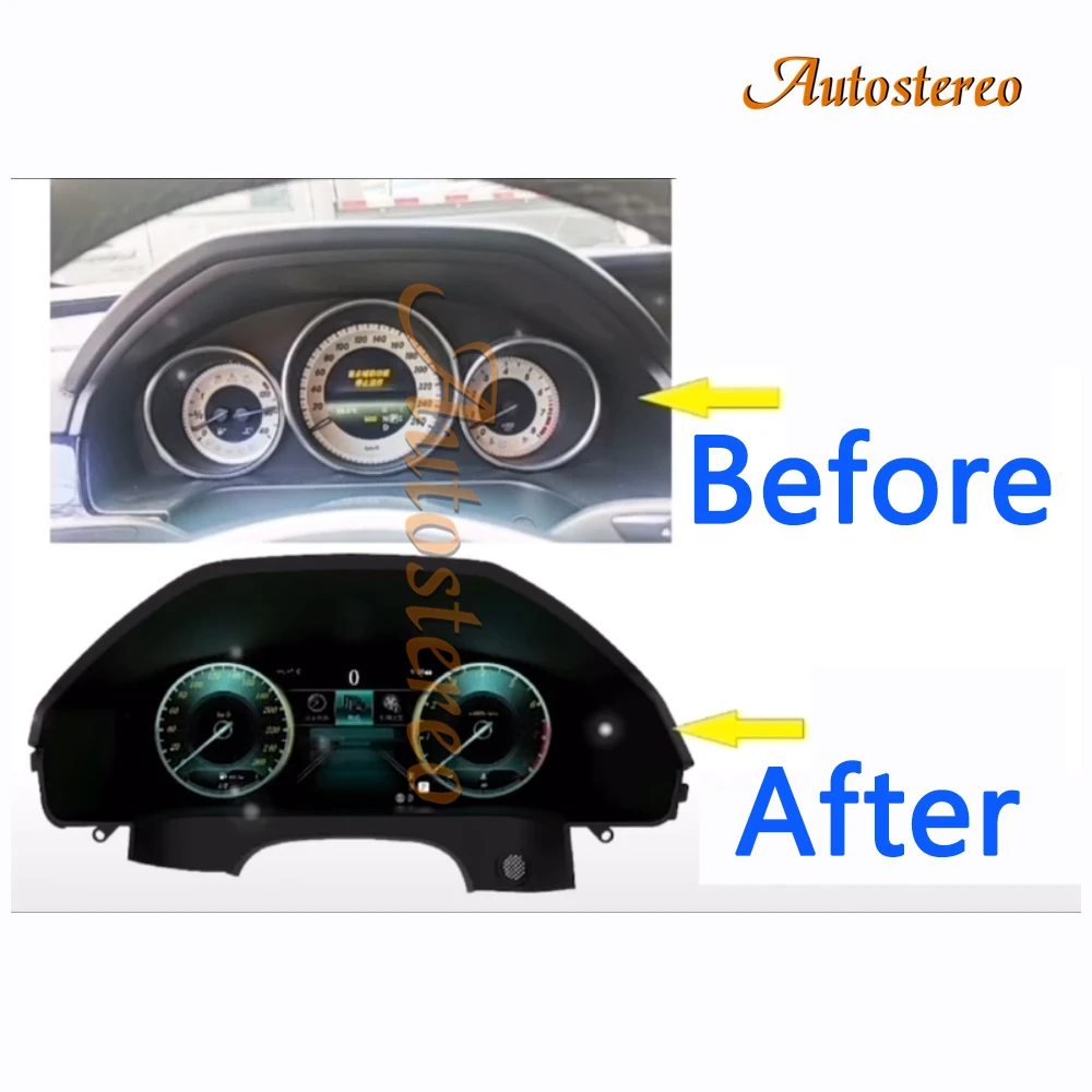 

Car Digital Cluster Virtual Cockpit For Mercedes Benz E Class W212 2009-2016 Upgrade Instrument Player Refit Speed Meter Screen