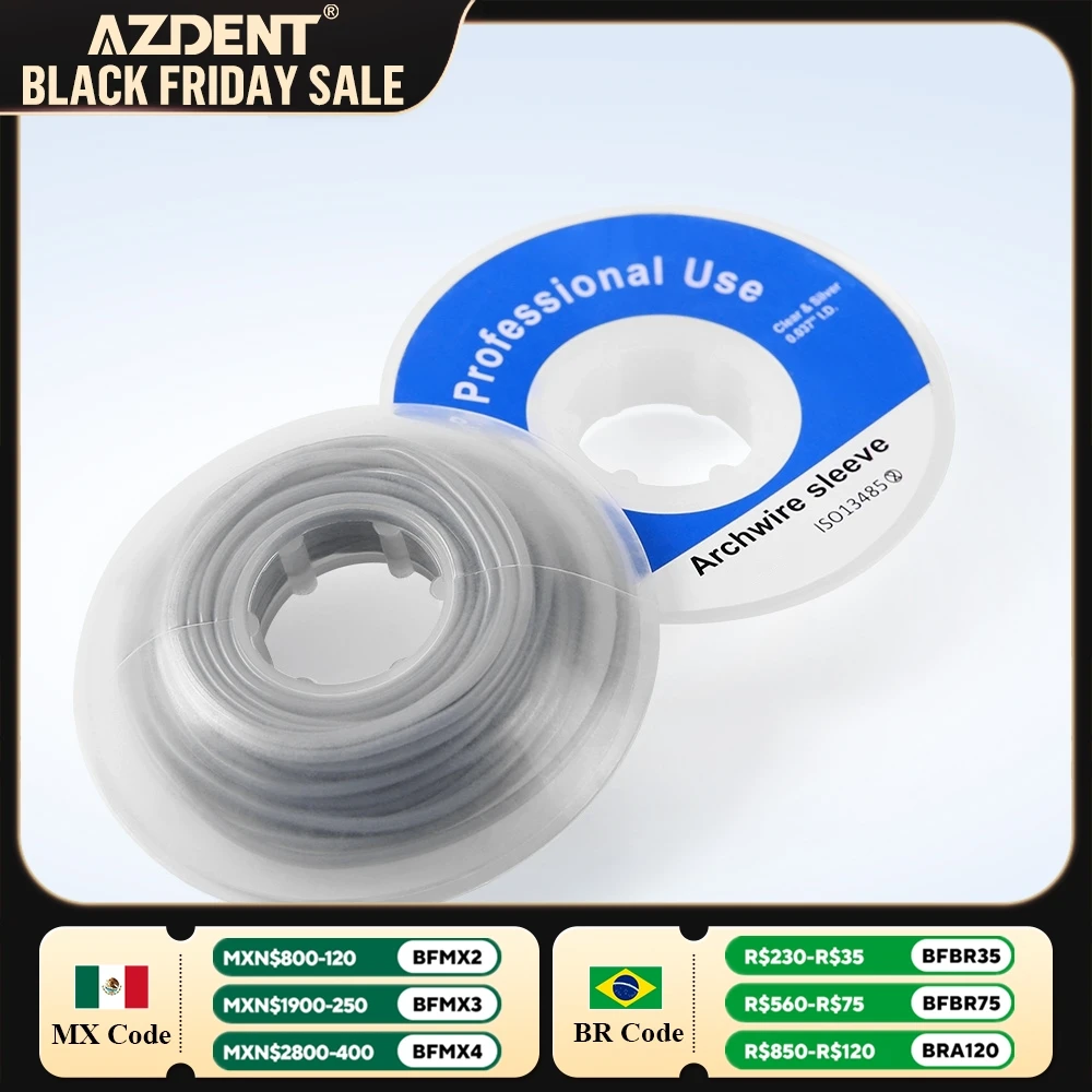 5m/Roll Dental Orthodontic Elastic Arch Wire Sleeve Tubing AZDENT Plastic Cannula I.D 0.037