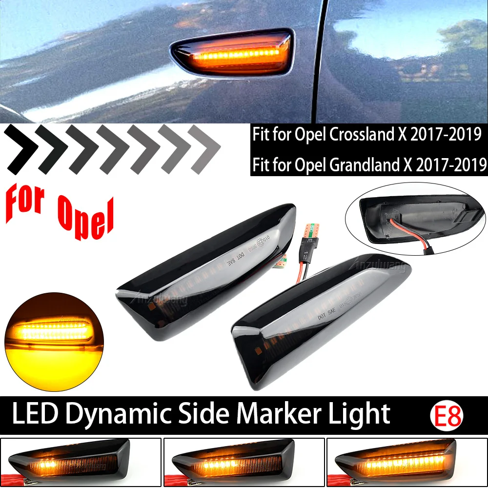 For Opel For Vauxhall Astra J K Crossland X Grandland Insignia B Zafira C LED Dynamic Turn Signal Light Side Fender Marker Lamp