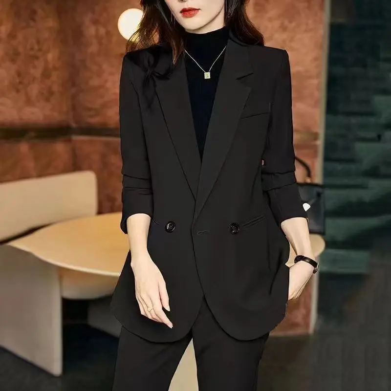 2023 New Small Suit Coat Female Spring and Autumn  Fashion Foreign Style Loose Large Size Senior Sense of Casual Suit Top WR015