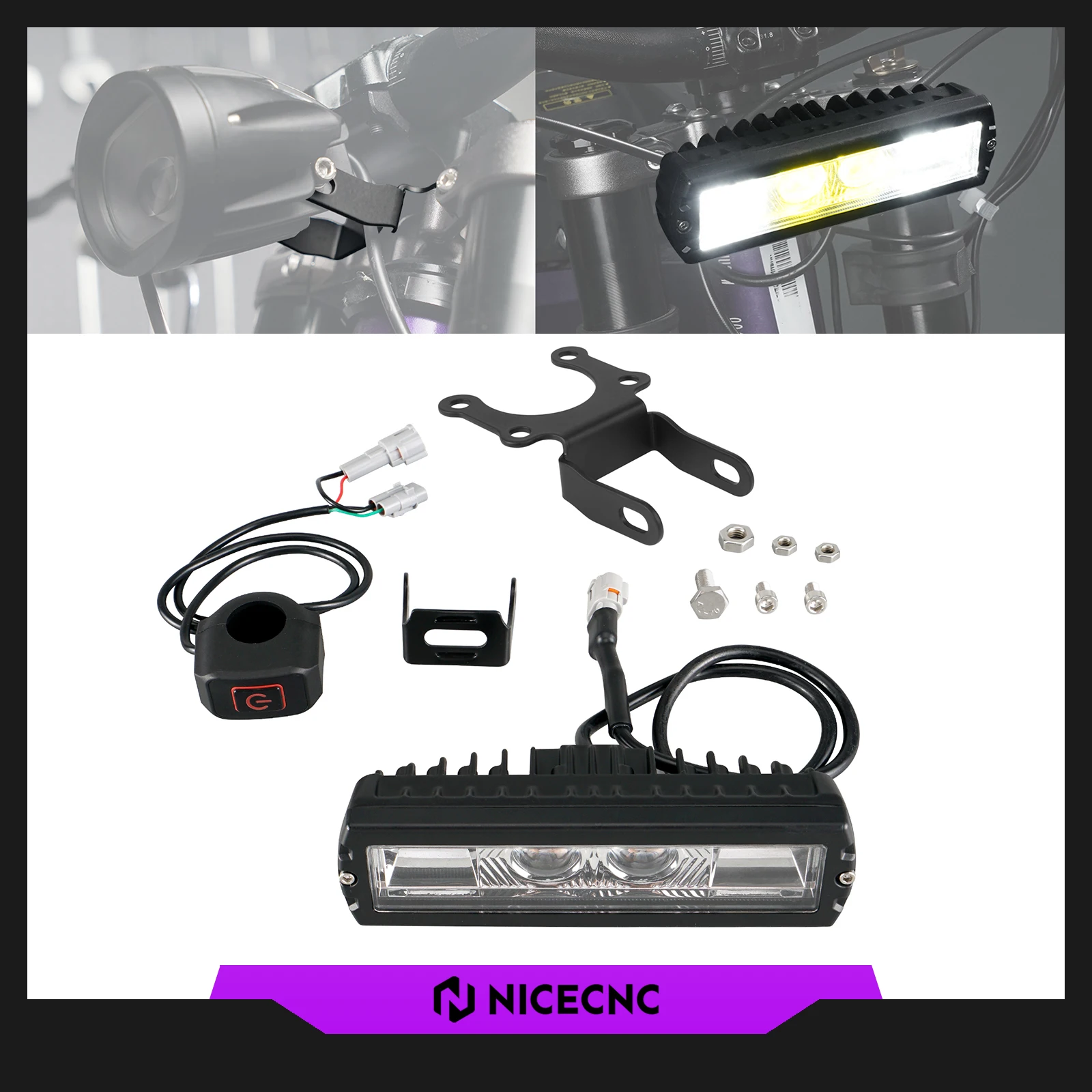 

For Surron Light Bee X Plug & Play LED Headlight Headllight Switch Bracket Kit For Surron Light Bee S L1E Electric Dirt Bike