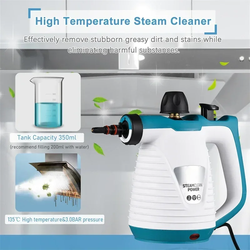 1050W Steam Cleaner High Temperature Sterilization Air Conditioning Kitchen Hood Car Cleaner Home Appliances