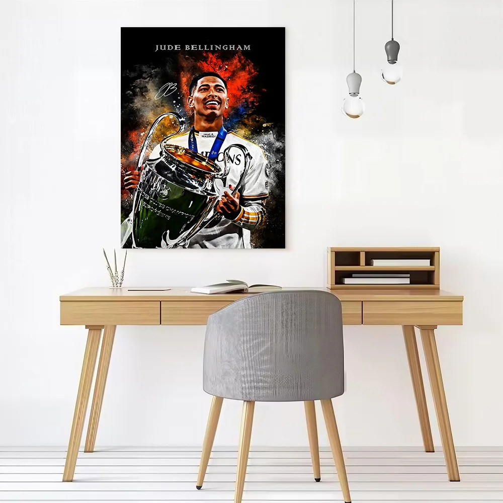 Jude Bellingham Champions League Canvas Poster Customizable Pictures Wall Art Canvas Painting for Modern Home Decoration Room