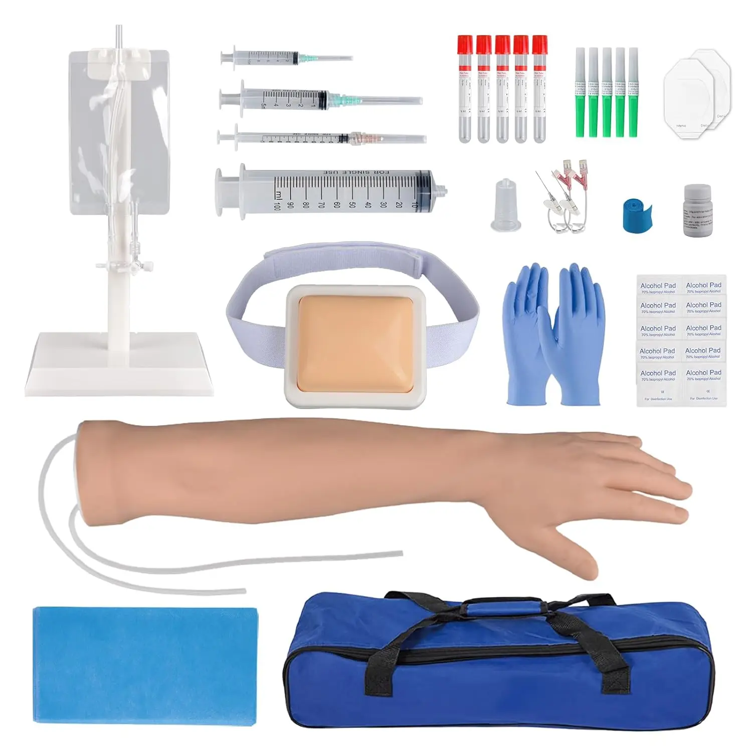 Medarchitect IV Injection & Phlebotomy Arm Practice Kit Intravenous Infusion Blood Draw Venipuncture Model for Medical Student