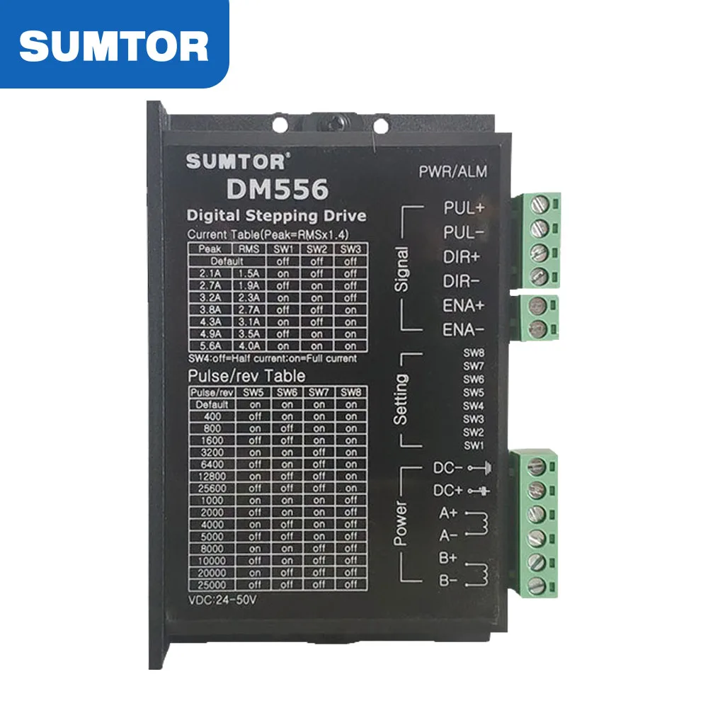 NEMA 23 스텝 모터 드라이버 DM556 5.6A 256 서브디바이드 2상 Nema23 스테퍼 모터 드라이버 재고 있음 SUMTOR