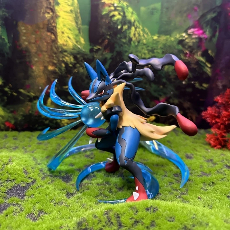

Anime Pokemon Figure 448 Mega Lucario Wave Throw Figurine 448 Lucario Action Figure Resin Collect Model Cool Desk Decor Toy Gift