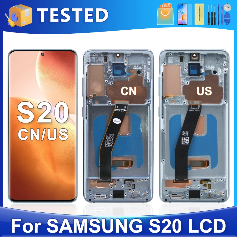 

6.2''S20 4G 5G For Samsung For AMOLED G980 G980F G981 G981F LCD Display Touch Screen Digitizer Assembly Replacement