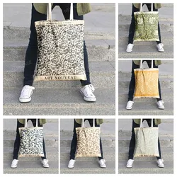 Canvas shoulder bag organization storage Handbags cosmetics travel Women's bag Shopping Fabric pouch nordic boho grocerie