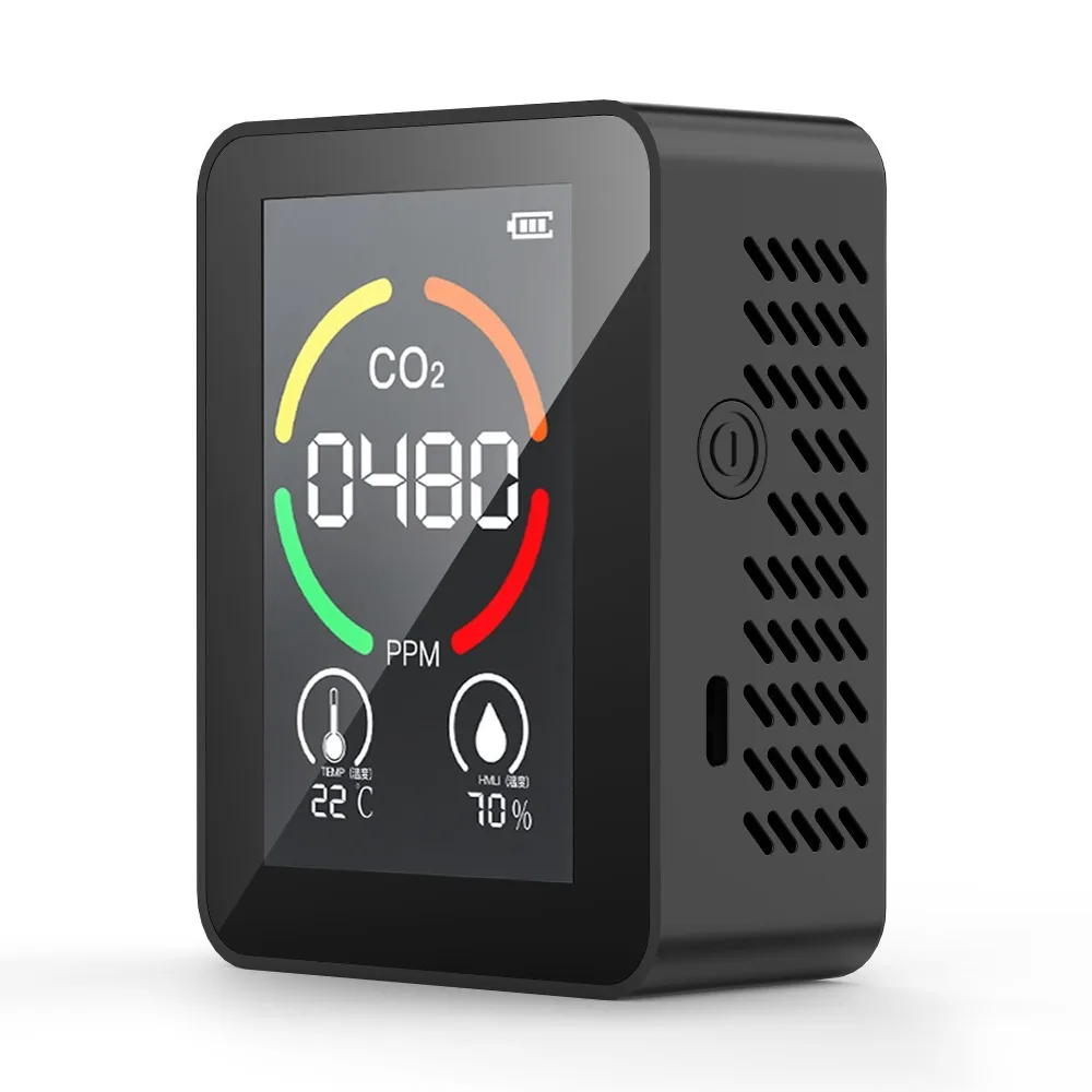 3 in 1 Air Quality Detector Real-Time Monitoring 400-5000PPM Carbon Dioxide Detector Smart LCD Display Air Quality Monitor