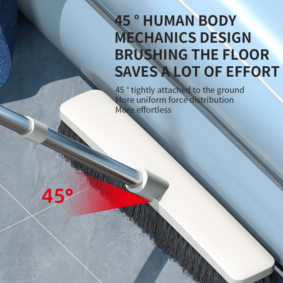 Floor Scrub Brush for Cleaning Shower, Stiff Bristle Scrubbing Brush,  Long Handle Brush for Bathroom, Bathtub, Tub, Tile Floor