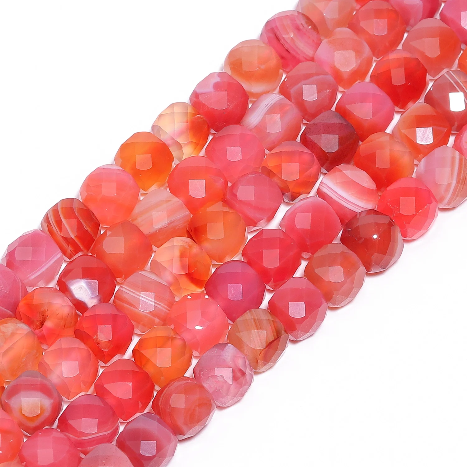 7-8mm Faceted Cube Beads Tourmaline Amethyst Morganite Garnet Lavender Stone Beads for Jewelry Making Diy Accessories