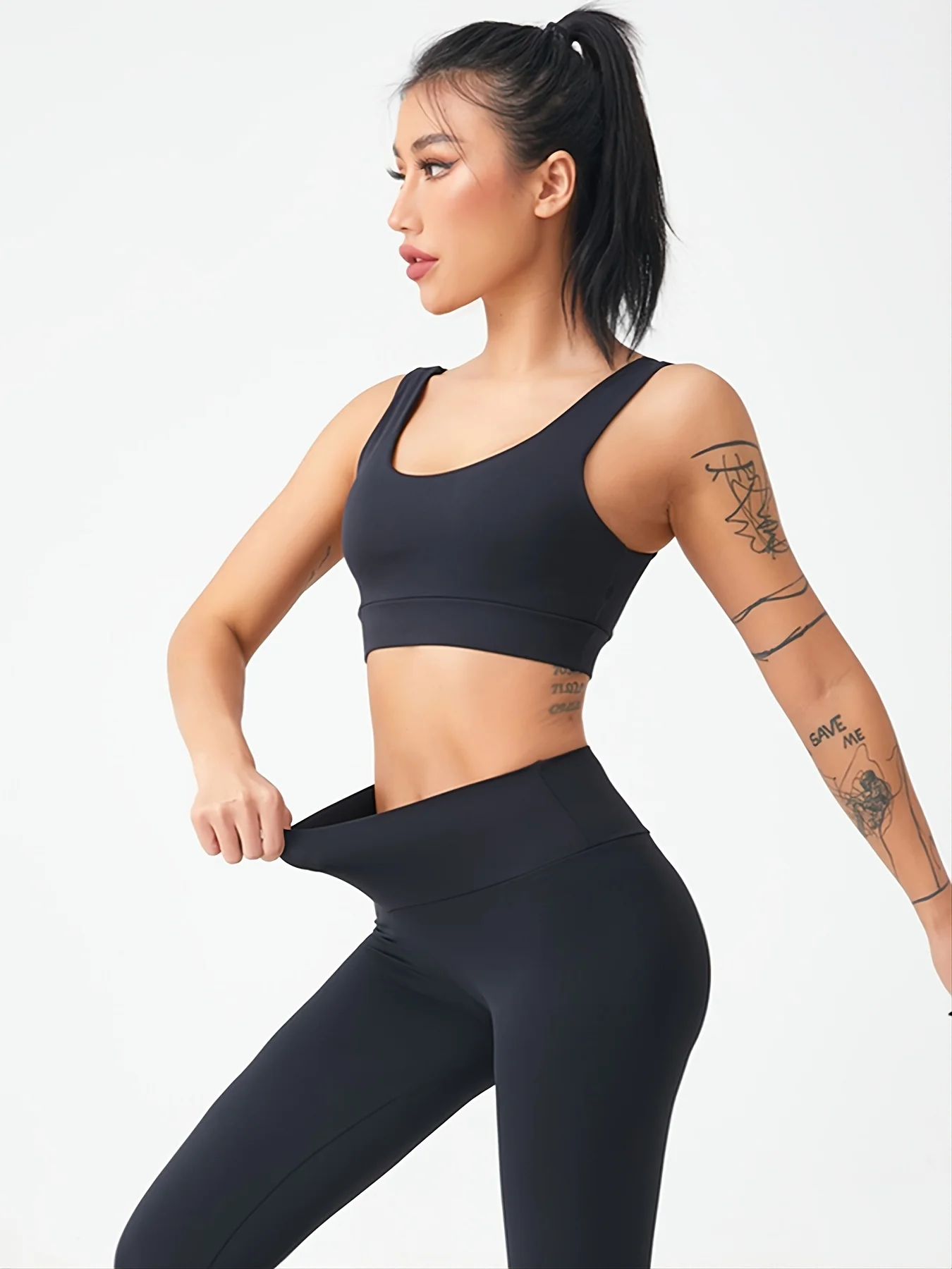 Peach hip yoga pants Women wear high-waisted belly lift hip lift micro-compression shape sports pants running training fitness p