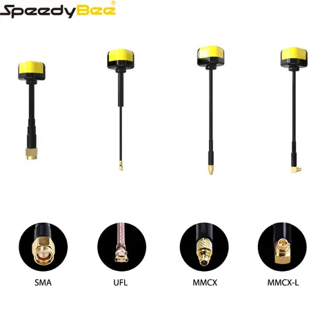 Antenna Speedy Bee 5,8 GHz V2 RHCP SMA/UFL/MMCX-90 ° /MMCX-Antenna dritta per drone da corsa RC FPV