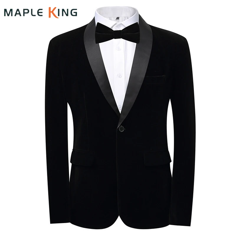 

Black Blazer Homme 2024 Men Vinatge Velvet Wedding Party Stage Clothes for Singers Men Blazer Masculino Slim Fit Suit Jacket 6XL