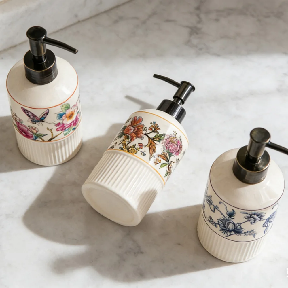 Ceramic dispensing lotion bottle, high-end press-type hand sanitizer, shampoo water bottle, American niche