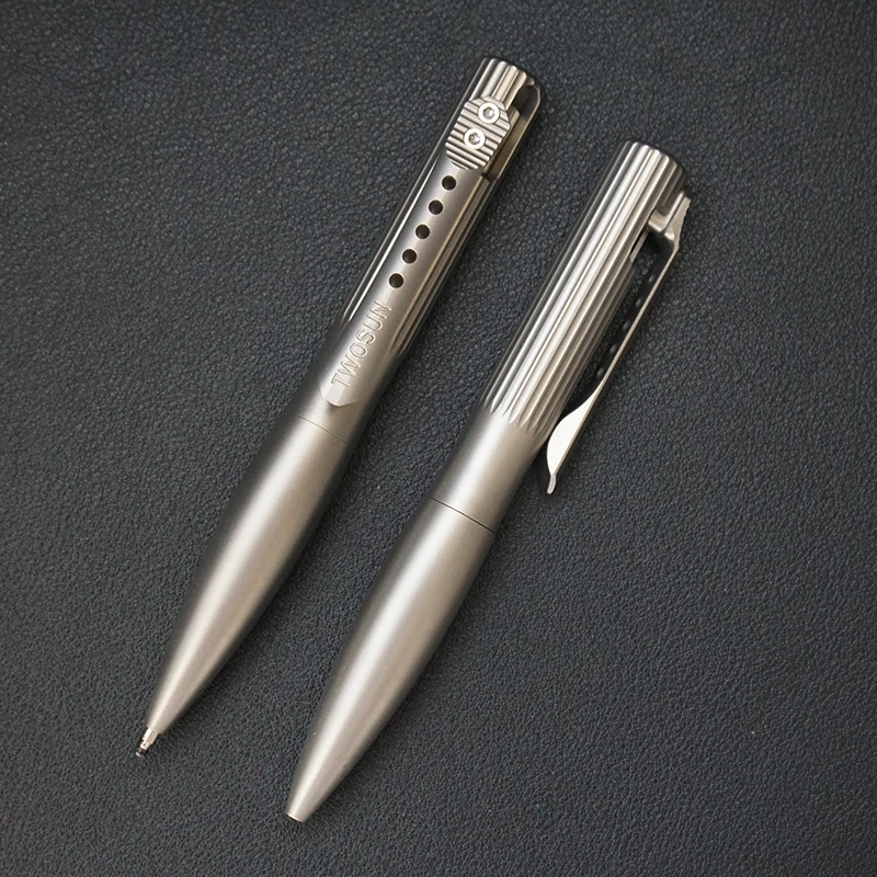 High-Quality Titanium Alloy Tactical Pen Pull-Bolt Portable Signature Pen Office Supplies Ballpoint Pen EDC Tool