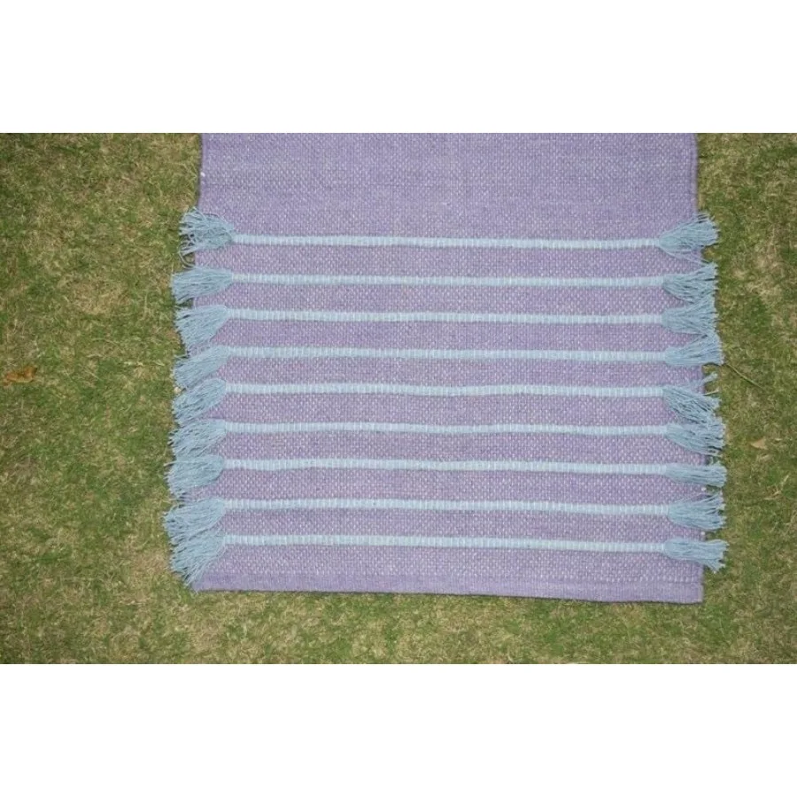 

Коврик для йоги из органического хлопка Jaipur Art Rugs - Экологичный коврик ручной работы - Нескользящий, толстый, 24x72x5 мм, для ежедневных тренировок дома.