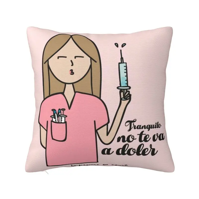 Custom Nordic Funny Cartoon Nurse Sofa Cushion Cover Polyester Health Care Nursing Doctors Pillow Case